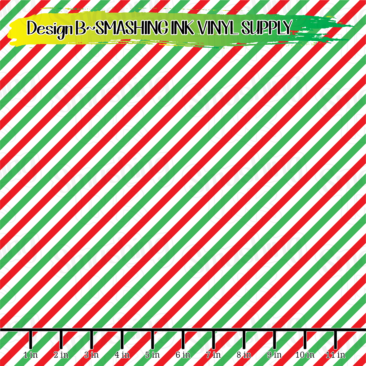 Candy Cane Stripes ★ Laser Safe Adhesive Film (TAT 3 BUS DAYS)
