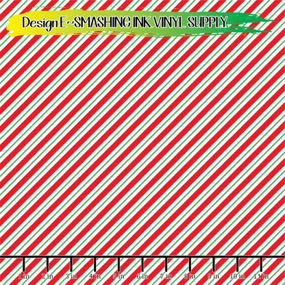 Candy Cane Stripes ★ Laser Safe Adhesive Film (TAT 3 BUS DAYS)