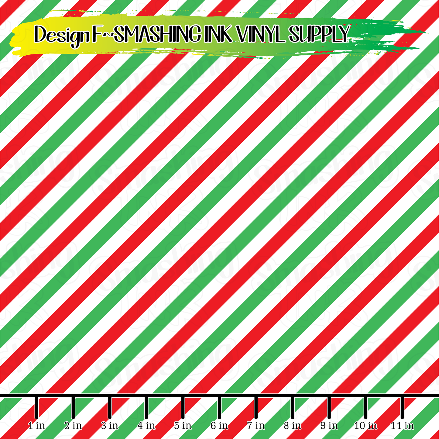 Candy Cane Stripes ★ Laser Safe Adhesive Film (TAT 3 BUS DAYS)