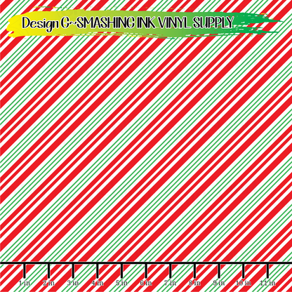 Candy Cane Stripes ★ Laser Safe Adhesive Film (TAT 3 BUS DAYS)