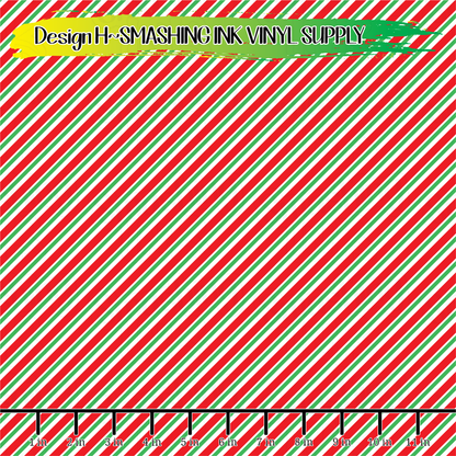 Candy Cane Stripes ★ Laser Safe Adhesive Film (TAT 3 BUS DAYS)