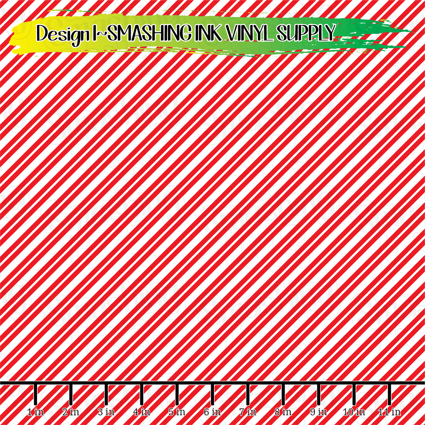 Red White Candy Cane ★ Laser Safe Adhesive Film (TAT 3 BUS DAYS)