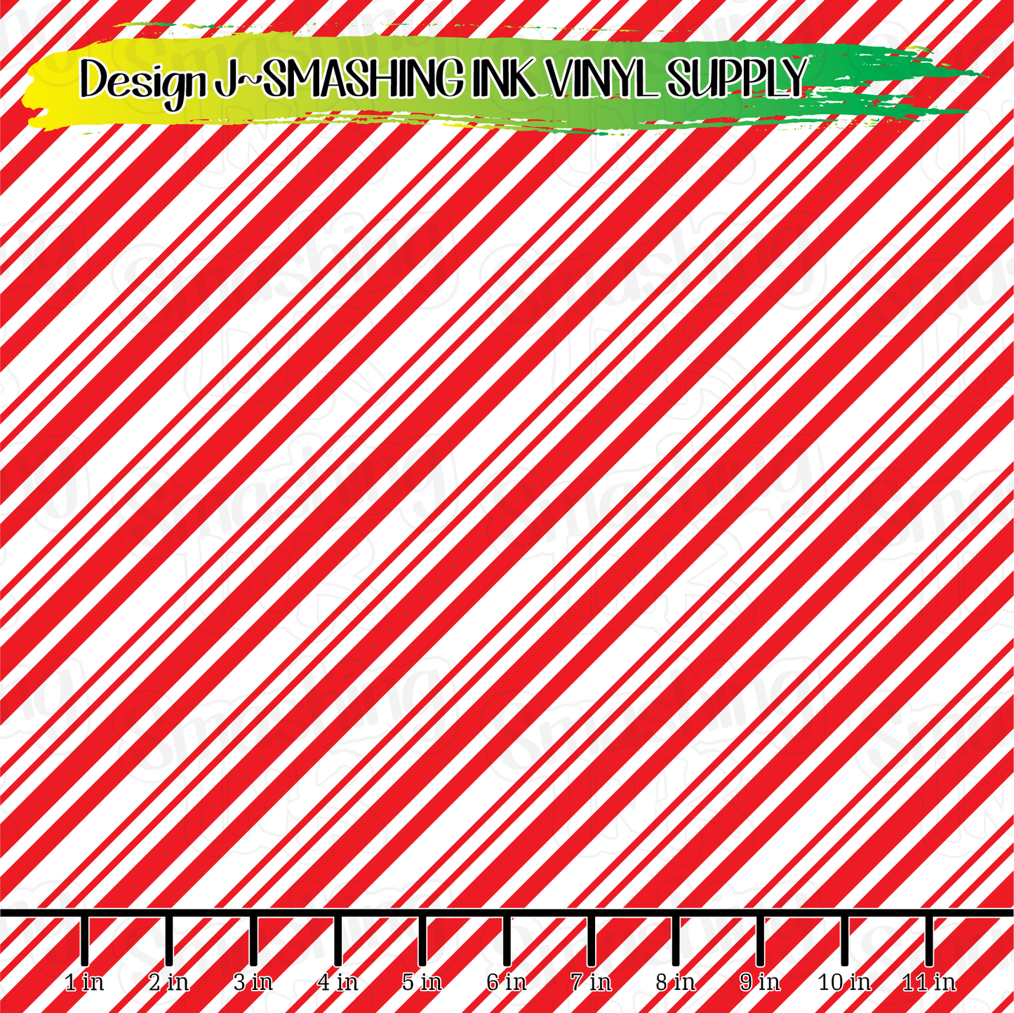 Red White Candy Cane ★ Laser Safe Adhesive Film (TAT 3 BUS DAYS)