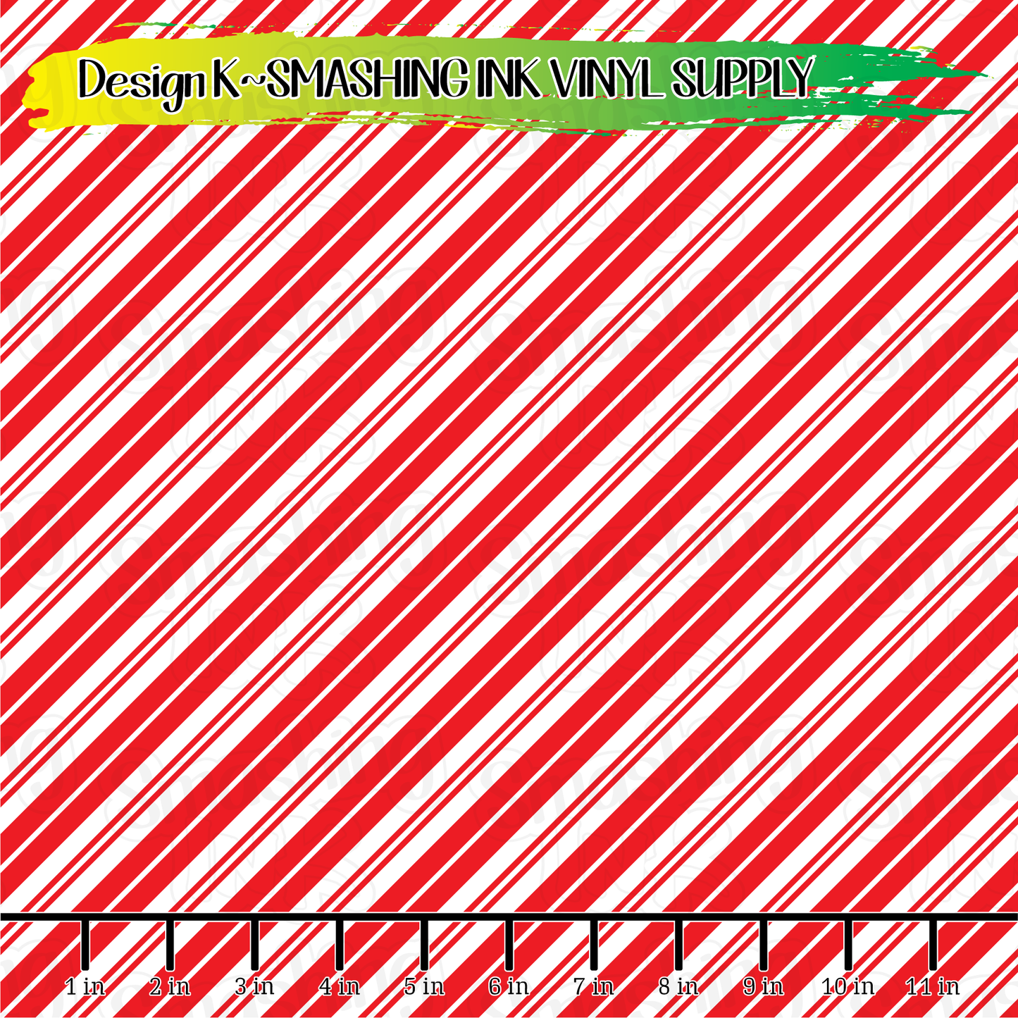 Red White Candy Cane ★ Laser Safe Adhesive Film (TAT 3 BUS DAYS)