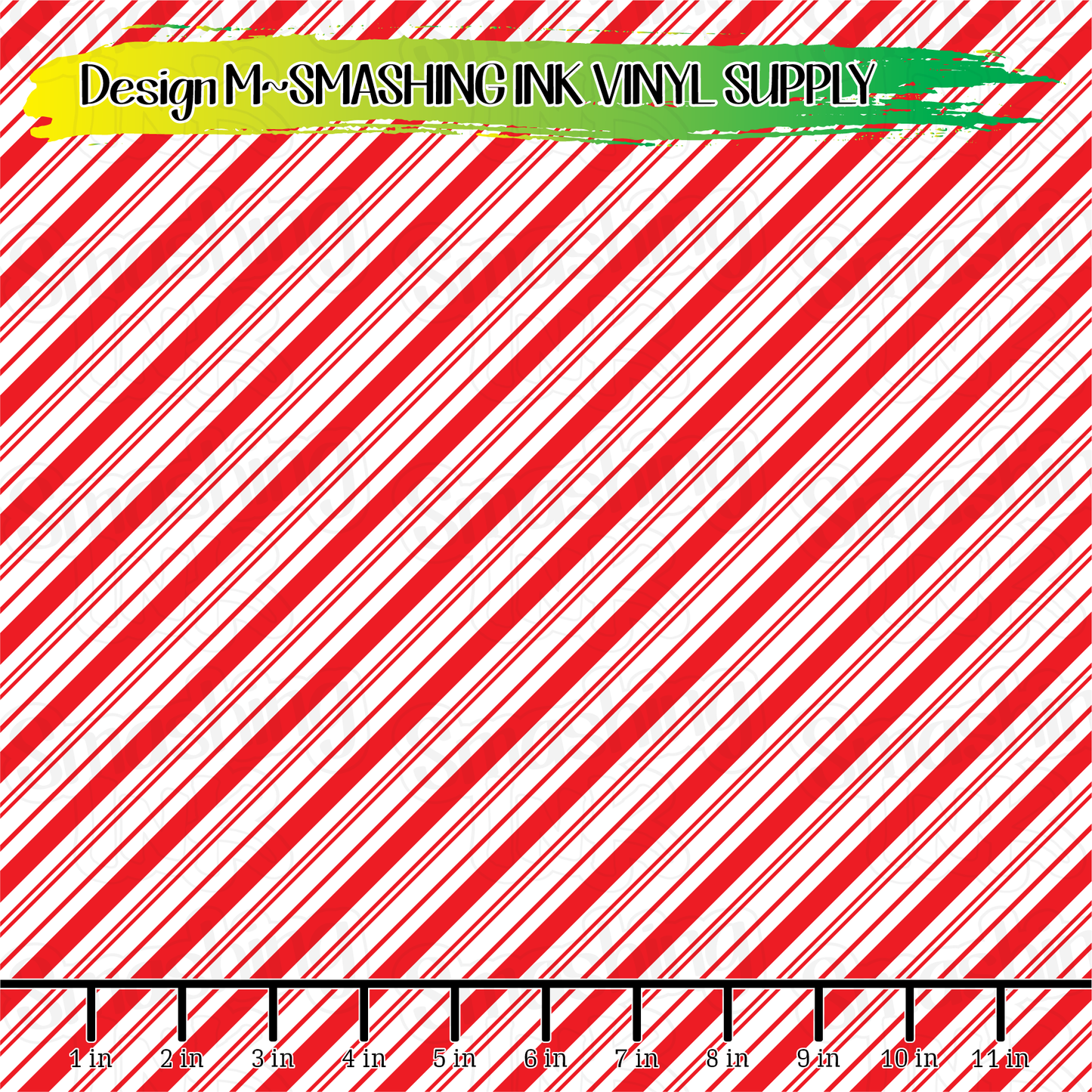 Red White Candy Cane Stripes ★ Laser Safe Adhesive Film (TAT 3 BUS DAYS)
