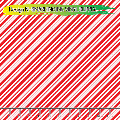 Red White Candy Cane Stripes ★ Laser Safe Adhesive Film (TAT 3 BUS DAYS)