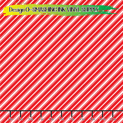 Red White Candy Cane Stripes ★ Pattern Vinyl | Faux Leather | Sublimation (TAT 3 BUS DAYS)