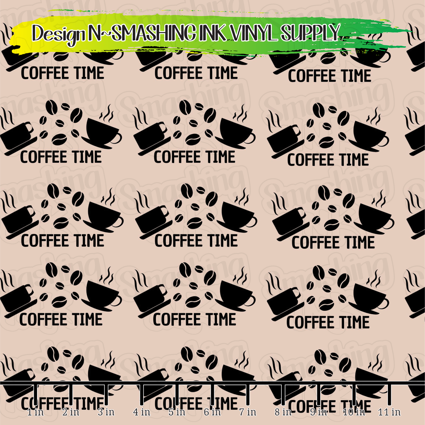 Coffee Time ★ Pattern Vinyl | Faux Leather | Sublimation (TAT 3 BUS DAYS)