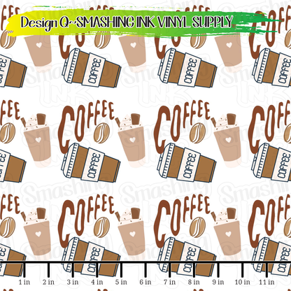 Coffee Cup ★ Pattern Vinyl | Faux Leather | Sublimation (TAT 3 BUS DAYS)