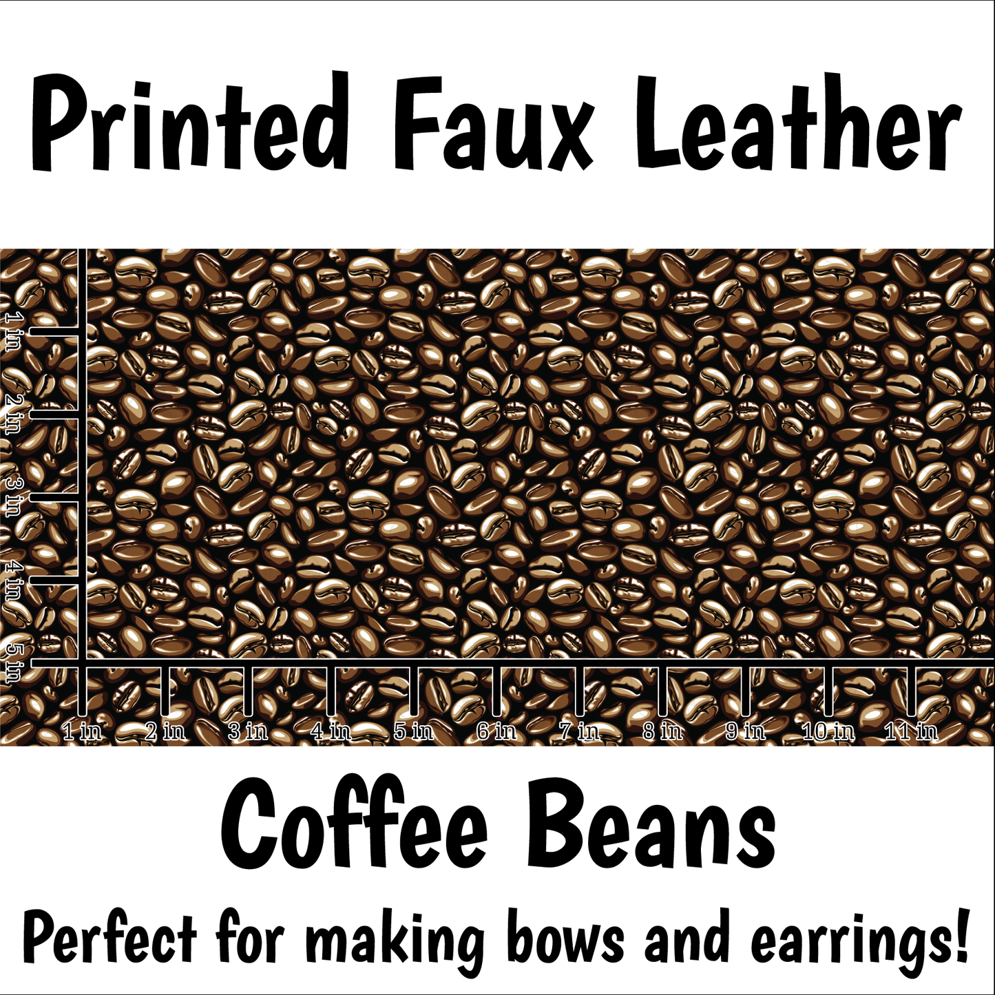 Coffee Beans - Faux Leather Sheet (SHIPS IN 3 BUS DAYS)