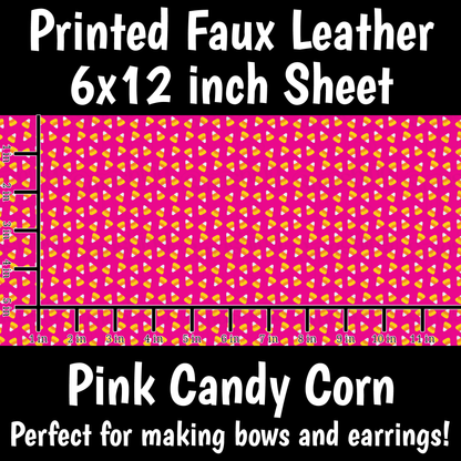 Pink Candy Corn - Faux Leather Sheet (SHIPS IN 3 BUS DAYS)