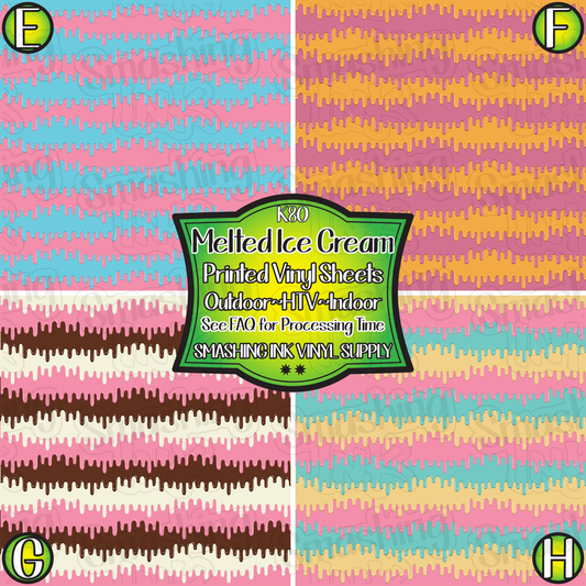 Melted Ice Cream ★ Pattern Vinyl | Faux Leather | Sublimation (TAT 3 BUS DAYS)