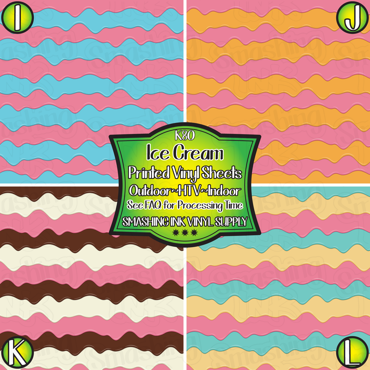 Ice Cream ★ Pattern Vinyl | Faux Leather | Sublimation (TAT 3 BUS DAYS)