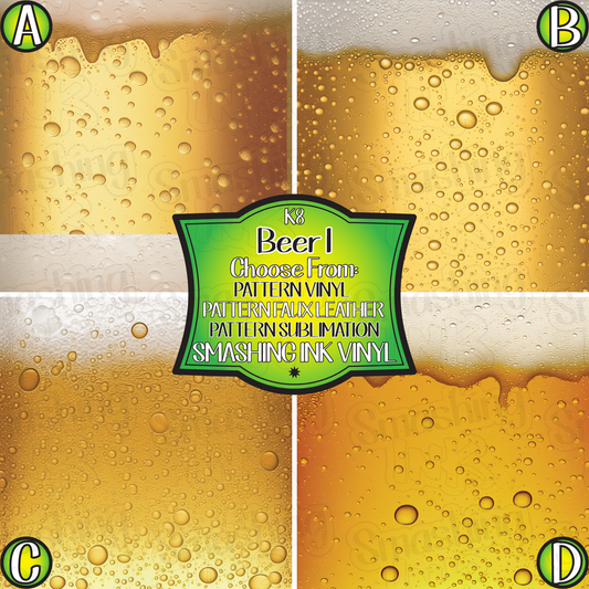 Beer 1 ★ Pattern Vinyl | Faux Leather | Sublimation (TAT 3 BUS DAYS)