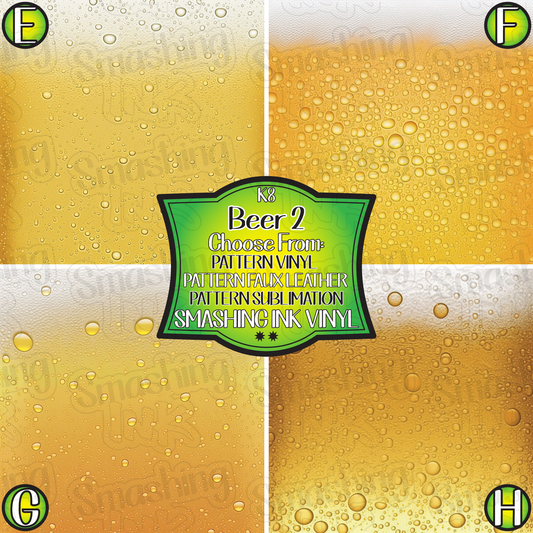 Beer 2 ★ Pattern Vinyl | Faux Leather | Sublimation (TAT 3 BUS DAYS)