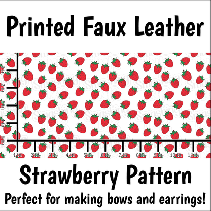 Strawberry Pattern - Faux Leather Sheet (SHIPS IN 3 BUS DAYS)