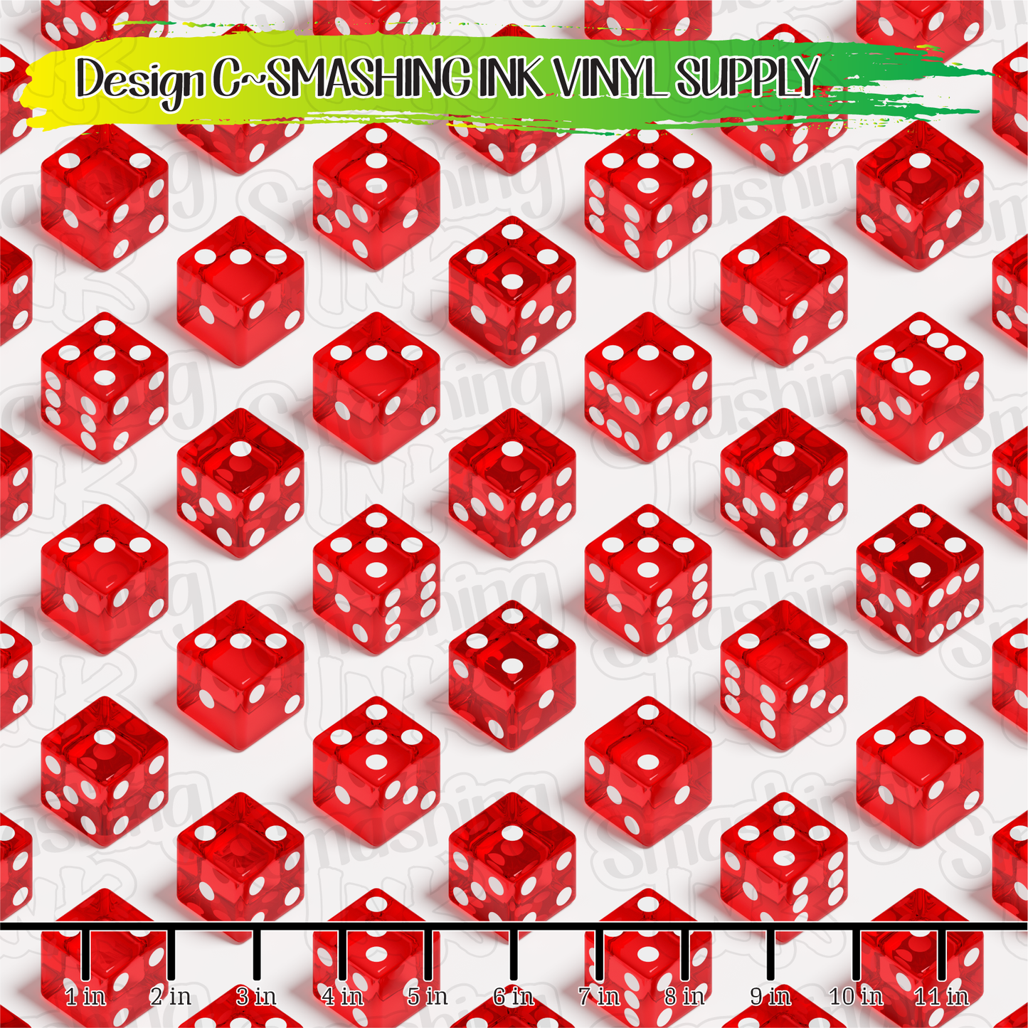 Red Dice ★ Pattern Vinyl | Faux Leather | Sublimation (TAT 3 BUS DAYS)