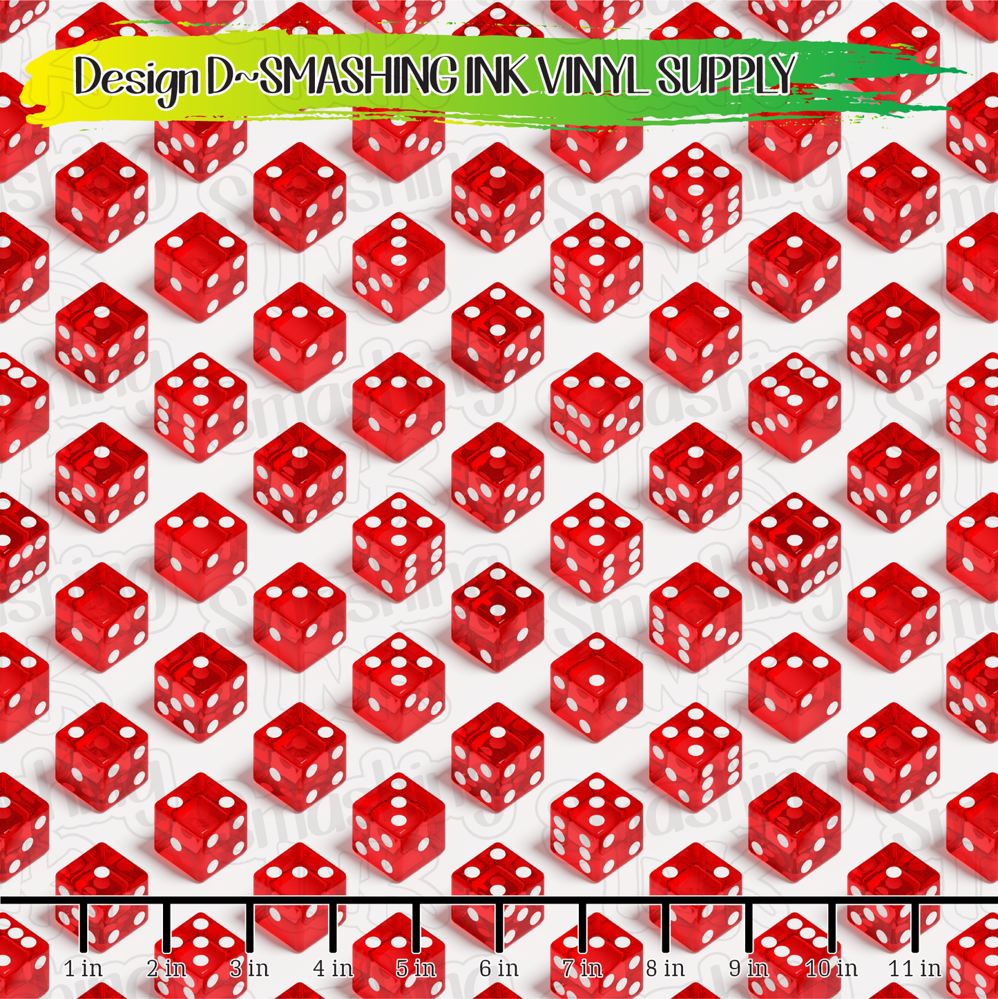 Red Dice ★ Pattern Vinyl | Faux Leather | Sublimation (TAT 3 BUS DAYS)