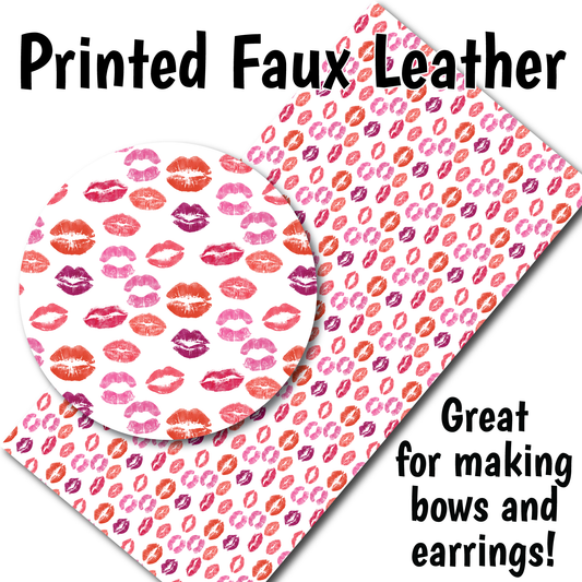 Lip Pattern - Faux Leather Sheet (SHIPS IN 3 BUS DAYS)