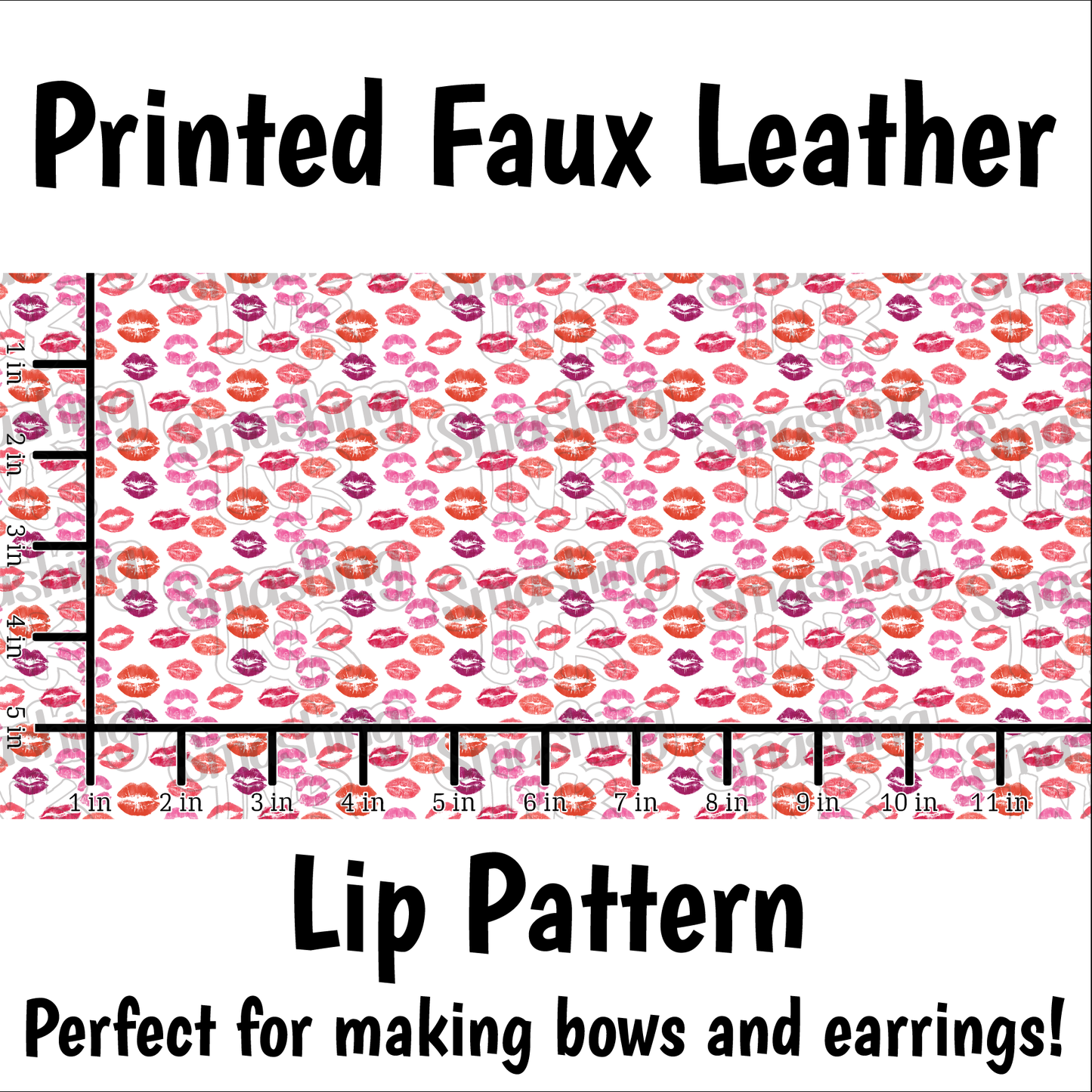 Lip Pattern - Faux Leather Sheet (SHIPS IN 3 BUS DAYS)