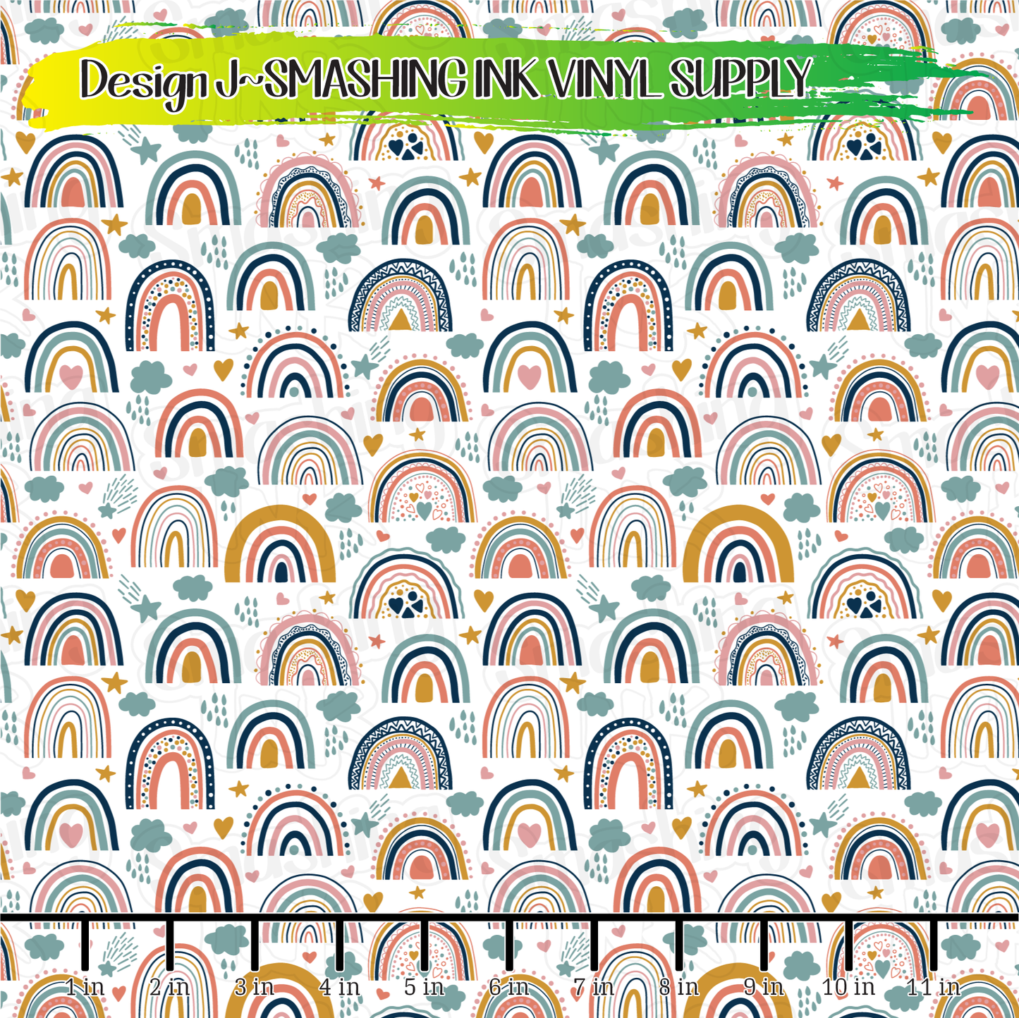 Cute Rainbows ★ Pattern Vinyl | Faux Leather | Sublimation (TAT 3 BUS DAYS)