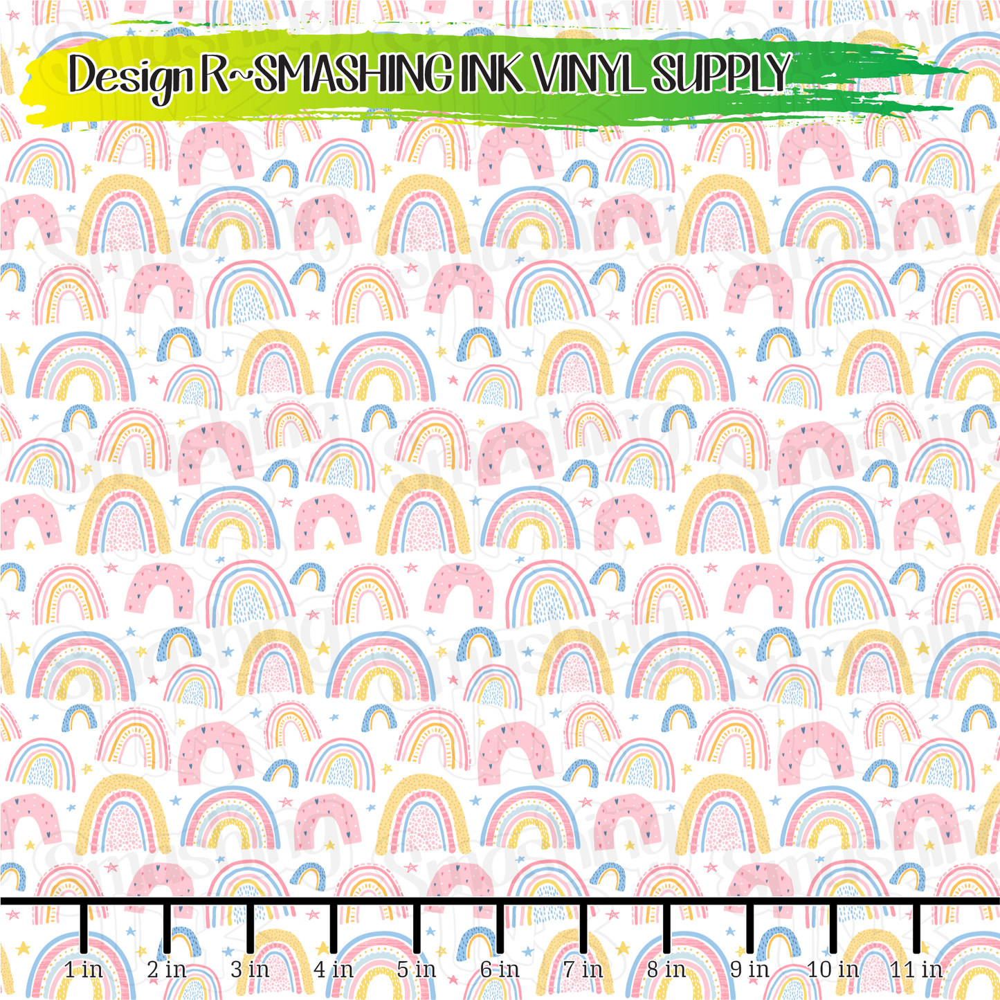 Pink Rainbows ★ Pattern Vinyl | Faux Leather | Sublimation (TAT 3 BUS DAYS)