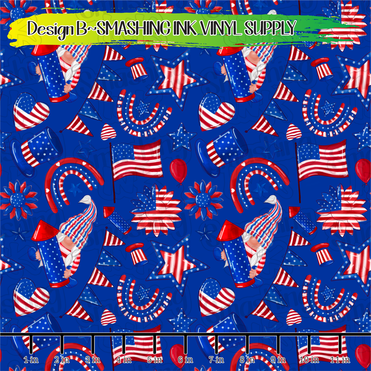 Patriotic Gnomes ★ Pattern Vinyl | Faux Leather | Sublimation (TAT 3 BUS DAYS)