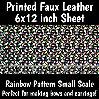 Rainbow Pattern Small Scale- Faux Leather Sheet (SHIPS IN 3 BUS DAYS)