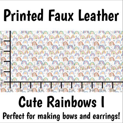 Cute Rainbows I - Faux Leather Sheet (SHIPS IN 3 BUS DAYS)