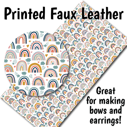 Cute Rainbows J - Faux Leather Sheet (SHIPS IN 3 BUS DAYS)