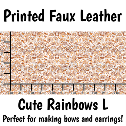 Cute Rainbows L - Faux Leather Sheet (SHIPS IN 3 BUS DAYS)