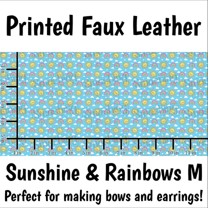 Sunshine and Rainbows M - Faux Leather Sheet (SHIPS IN 3 BUS DAYS)