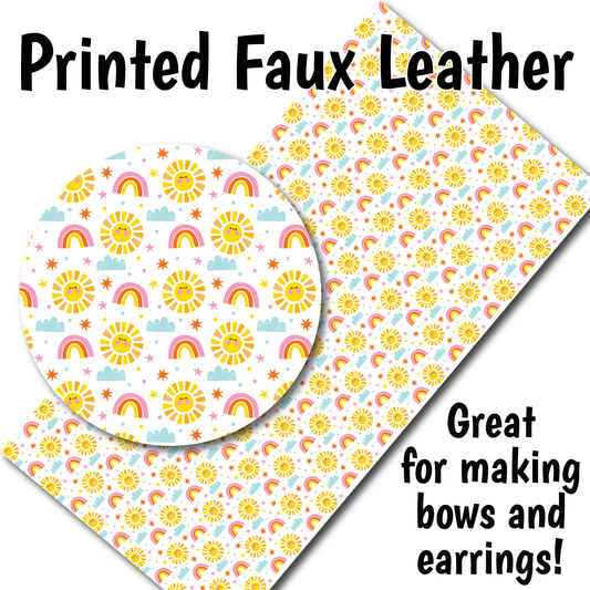 Sunshine and Rainbows N - Faux Leather Sheet (SHIPS IN 3 BUS DAYS)