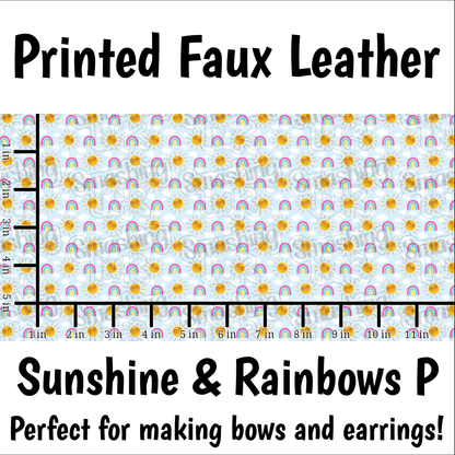 Sunshine and Rainbows P - Faux Leather Sheet (SHIPS IN 3 BUS DAYS)