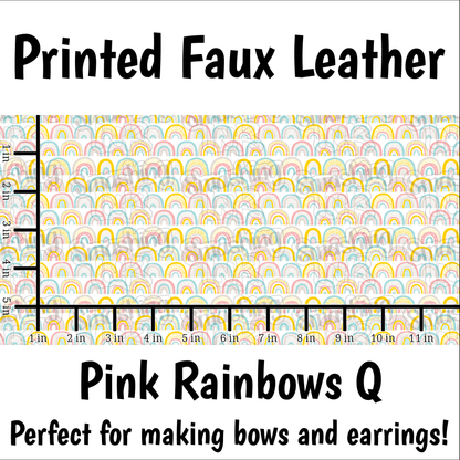 Pink Rainbows Q - Faux Leather Sheet (SHIPS IN 3 BUS DAYS)