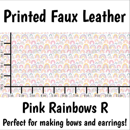 Pink Rainbows R - Faux Leather Sheet (SHIPS IN 3 BUS DAYS)