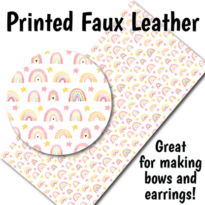 Pink Rainbows T - Faux Leather Sheet (SHIPS IN 3 BUS DAYS)