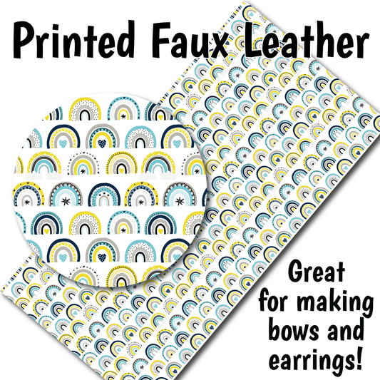 Rainbow Pattern U - Faux Leather Sheet (SHIPS IN 3 BUS DAYS)