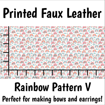 Rainbow Pattern V - Faux Leather Sheet (SHIPS IN 3 BUS DAYS)
