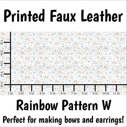 Rainbow Pattern W - Faux Leather Sheet (SHIPS IN 3 BUS DAYS)