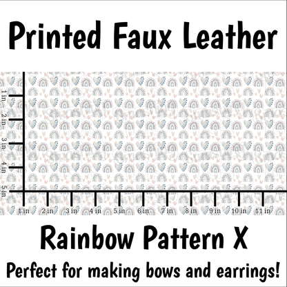 Rainbow Pattern X - Faux Leather Sheet (SHIPS IN 3 BUS DAYS)