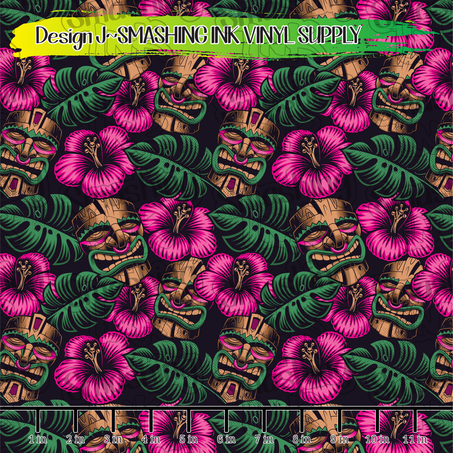 Floral Tikis ★ Pattern Vinyl | Faux Leather | Sublimation (TAT 3 BUS DAYS)