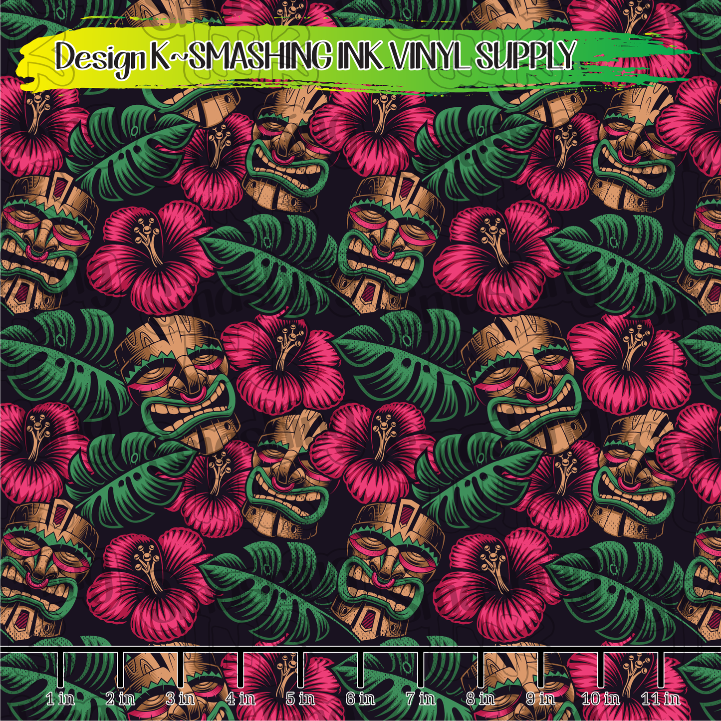 Floral Tikis ★ Pattern Vinyl | Faux Leather | Sublimation (TAT 3 BUS DAYS)