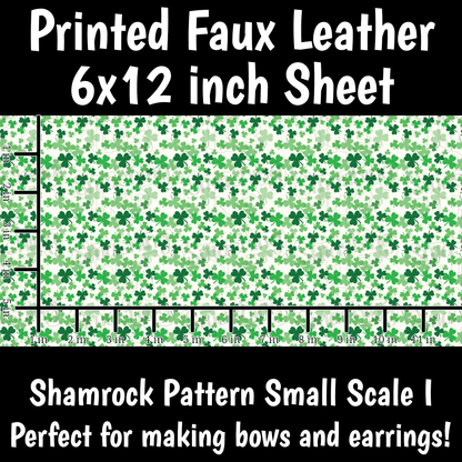Shamrock Pattern Small Scale I - Faux Leather Sheet (SHIPS IN 3 BUS DAYS)