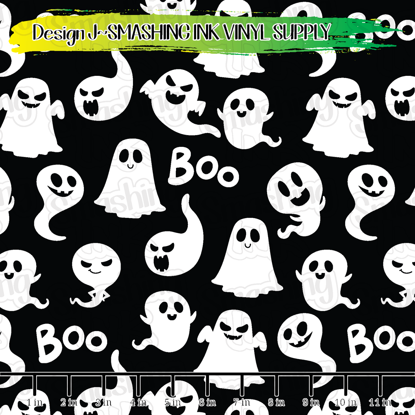 Ghost Pattern ★ Pattern Vinyl | Faux Leather | Sublimation (TAT 3 BUS DAYS)