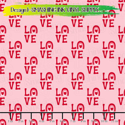 Valentine Rainbows ★ Pattern Vinyl | Faux Leather | Sublimation (TAT 3 BUS DAYS)
