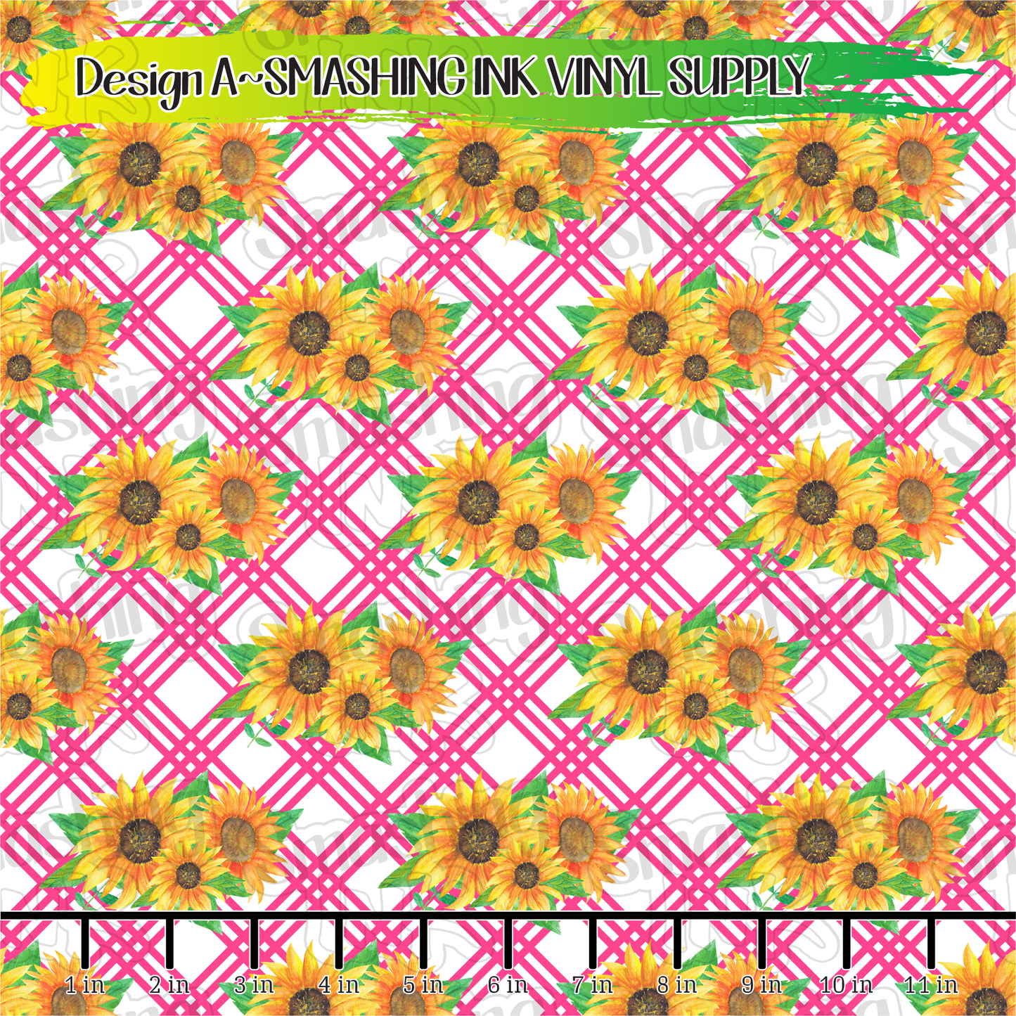 Stripes and Sunflowers ★ Laser Safe Adhesive Film (TAT 3 BUS DAYS)