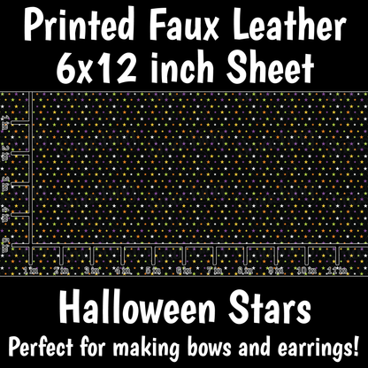 Halloween Stars - Faux Leather Sheet (SHIPS IN 3 BUS DAYS)