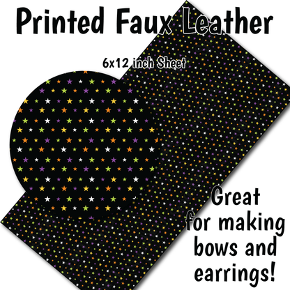 Halloween Stars - Faux Leather Sheet (SHIPS IN 3 BUS DAYS)