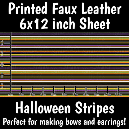 Halloween Stripes - Faux Leather Sheet (SHIPS IN 3 BUS DAYS)